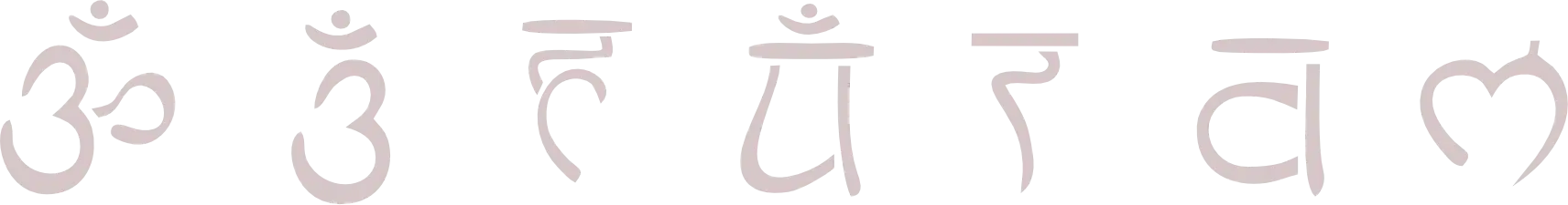 Chakra symbols in a line