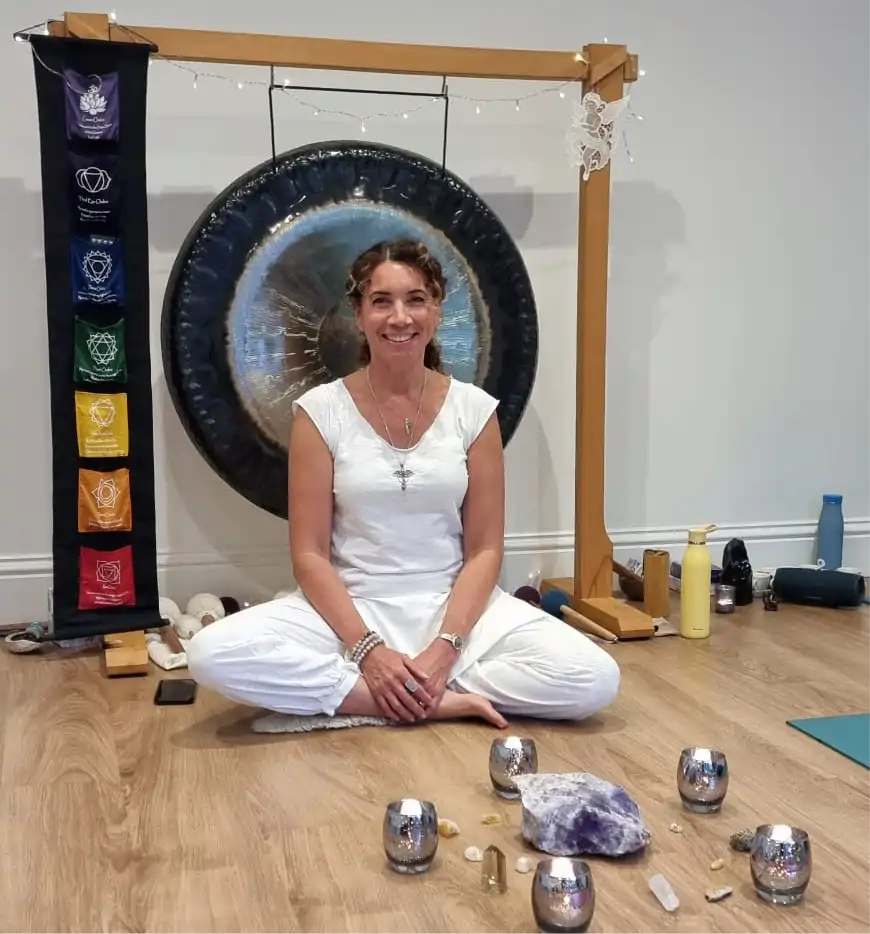 Sam meditating at gong