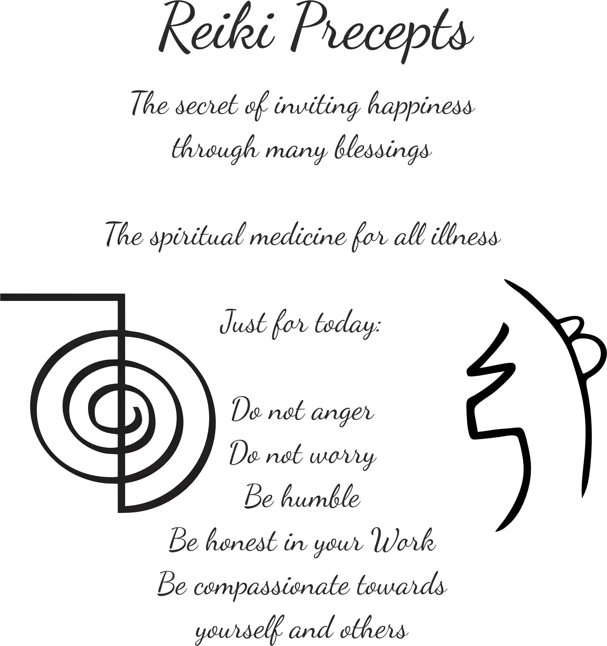 Reiki precepts symbols